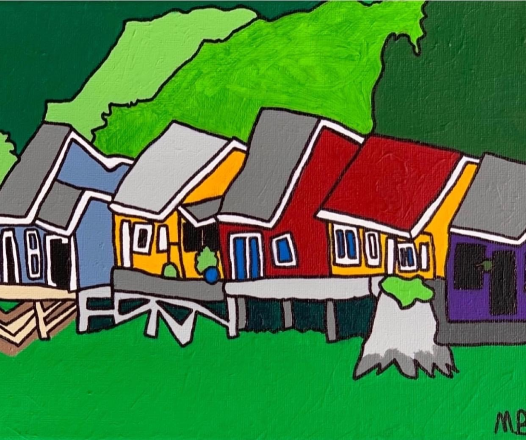 Cassiar Cannery Cabins by Artist Mitchell Brager

