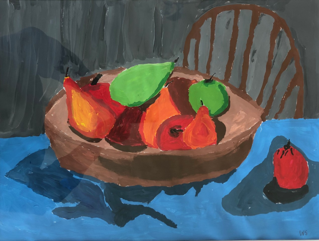 Fruit in Wooden Bowl by Artist William Sandstedt